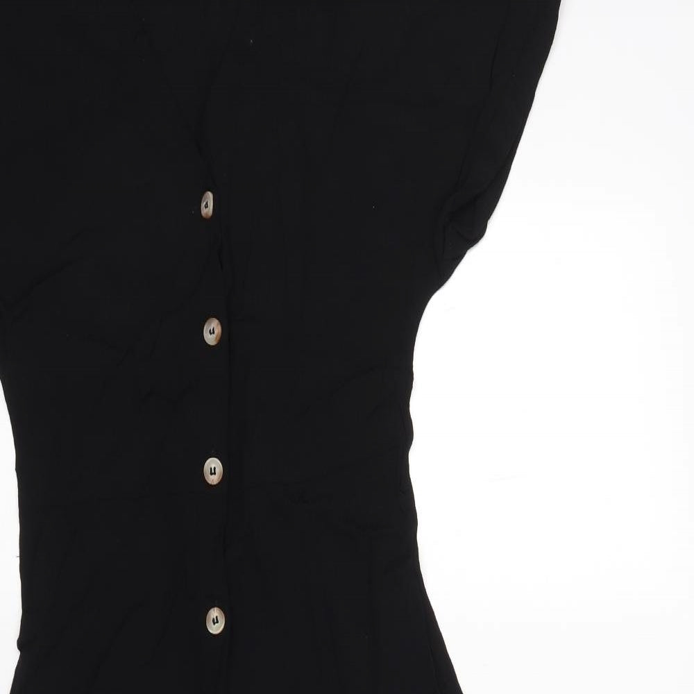New Look Womens Black  Viscose A-Line  Size 10 V-Neck