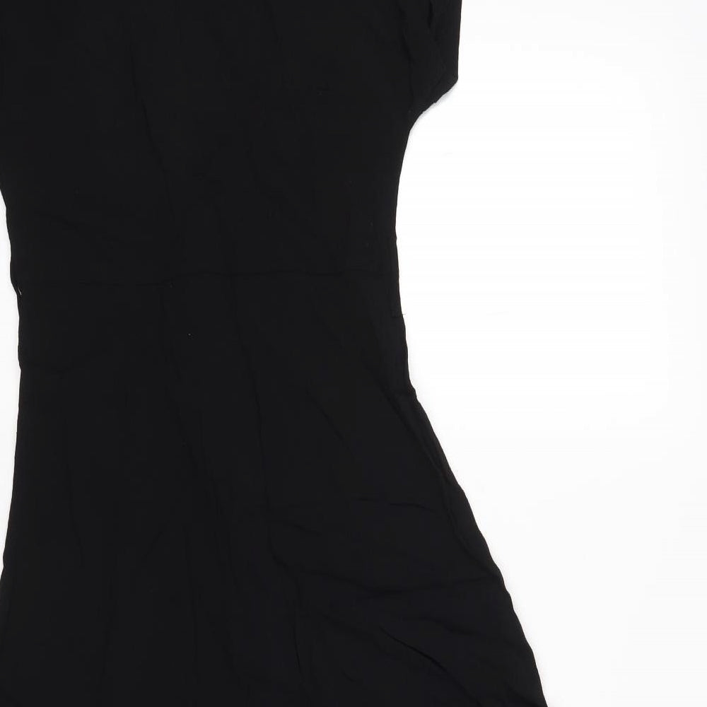 New Look Womens Black  Viscose A-Line  Size 10 V-Neck