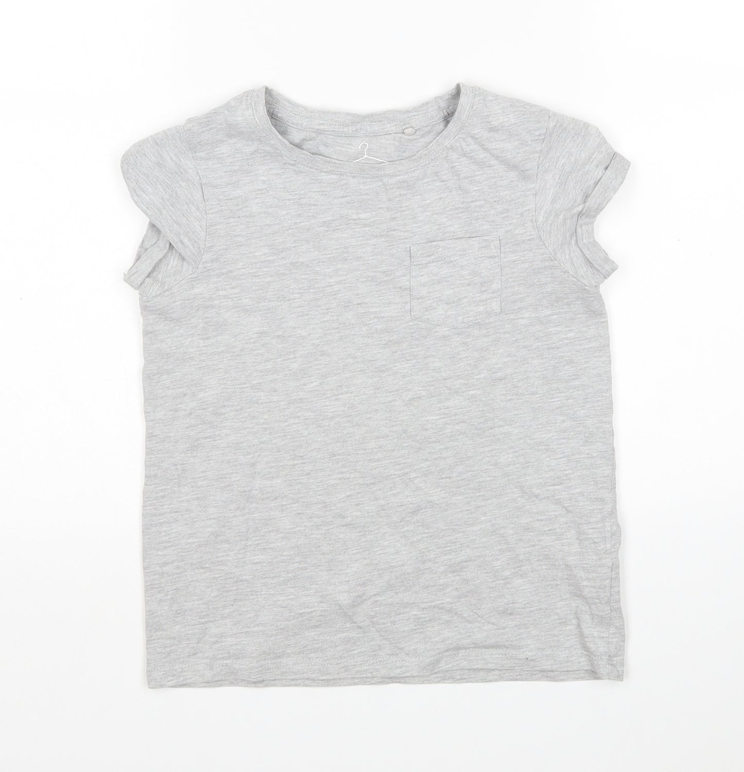 NEXT Girls Grey  Cotton Basic T-Shirt Size 8 Years Round Neck