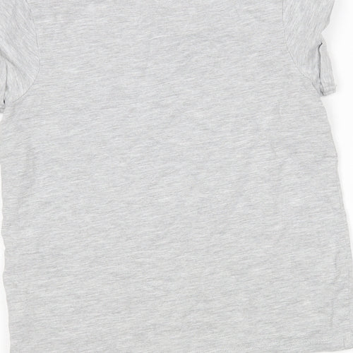 NEXT Girls Grey  Cotton Basic T-Shirt Size 8 Years Round Neck