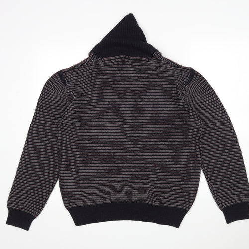 Onfire Mens Multicoloured V-Neck Striped Acrylic Pullover Jumper Size XL