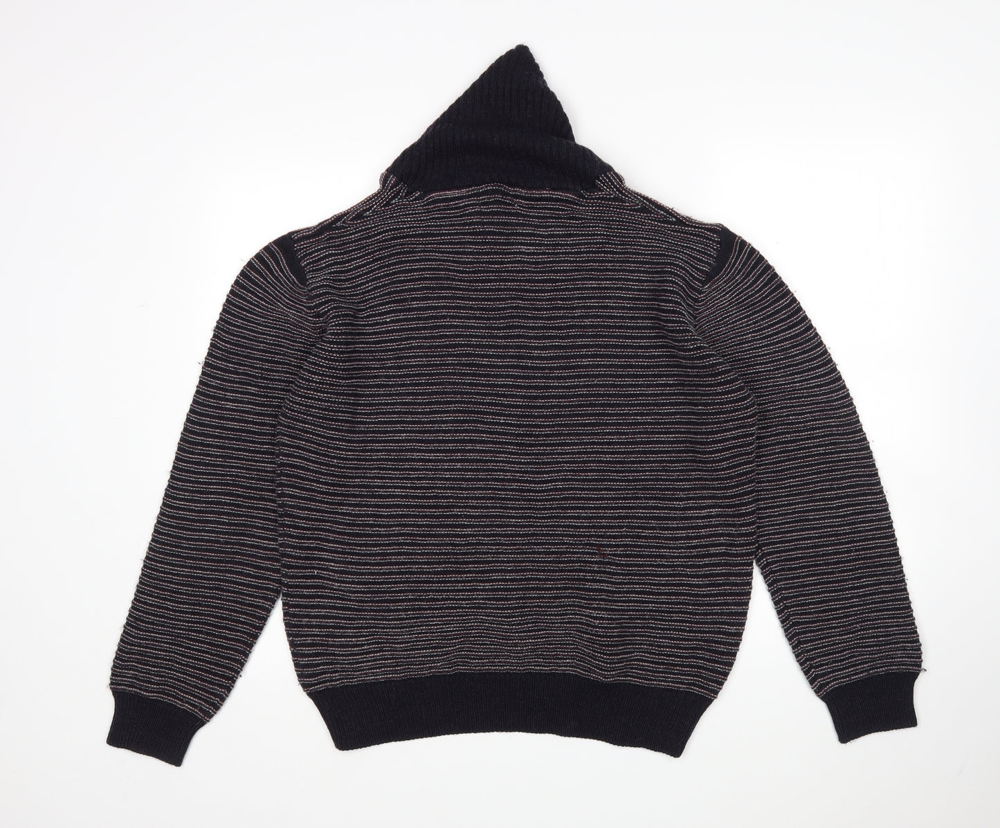 Onfire Mens Multicoloured V-Neck Striped Acrylic Pullover Jumper Size XL