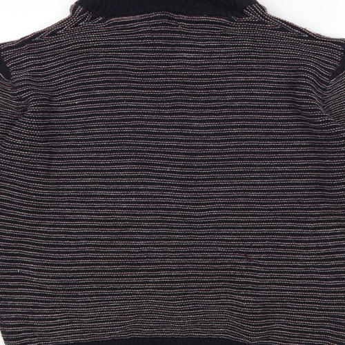 Onfire Mens Multicoloured V-Neck Striped Acrylic Pullover Jumper Size XL