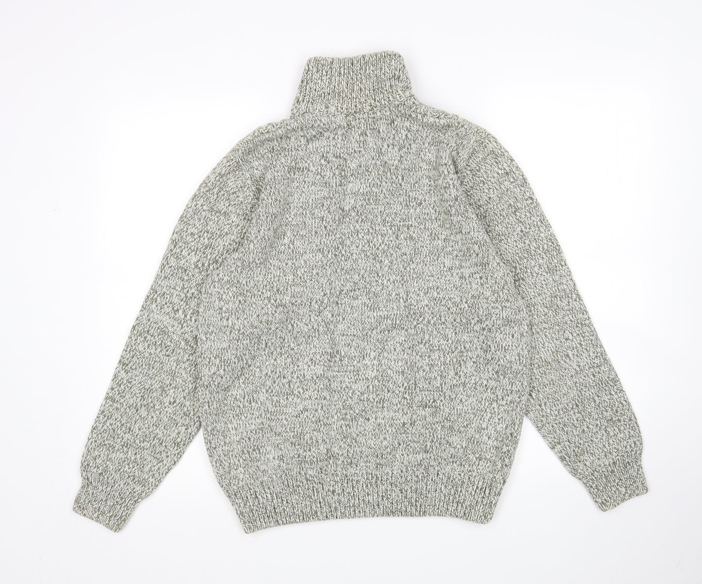George Mens Green High Neck  Cotton Pullover Jumper Size M
