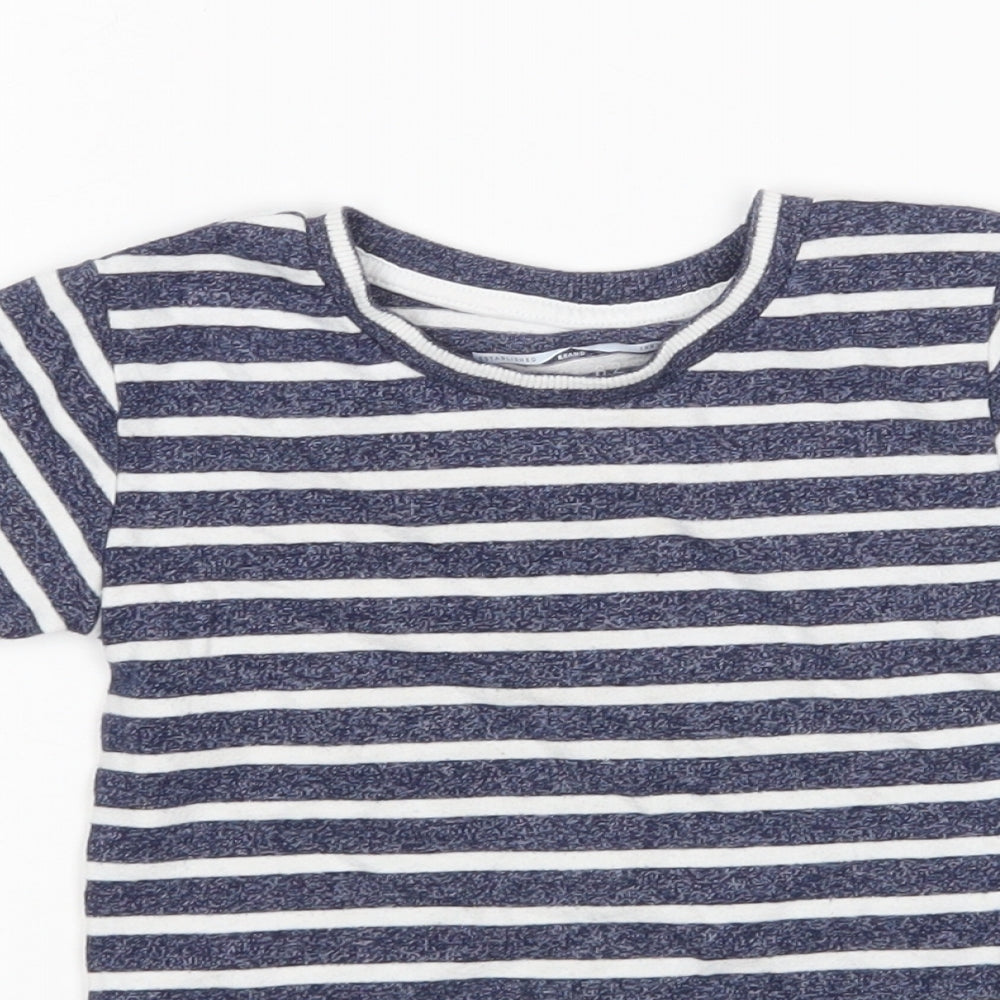 NEXT Boys Multicoloured Striped Cotton Basic T-Shirt Size 2-3 Years Round Neck