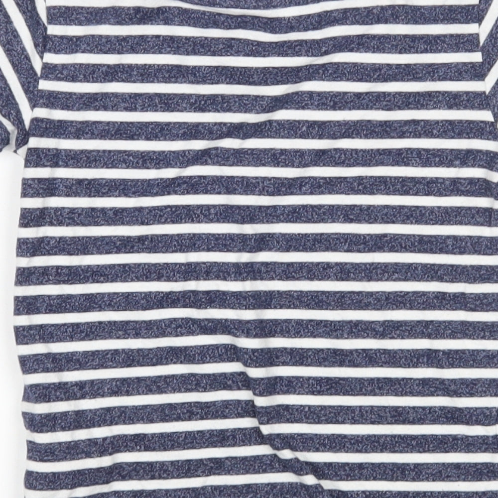 NEXT Boys Multicoloured Striped Cotton Basic T-Shirt Size 2-3 Years Round Neck