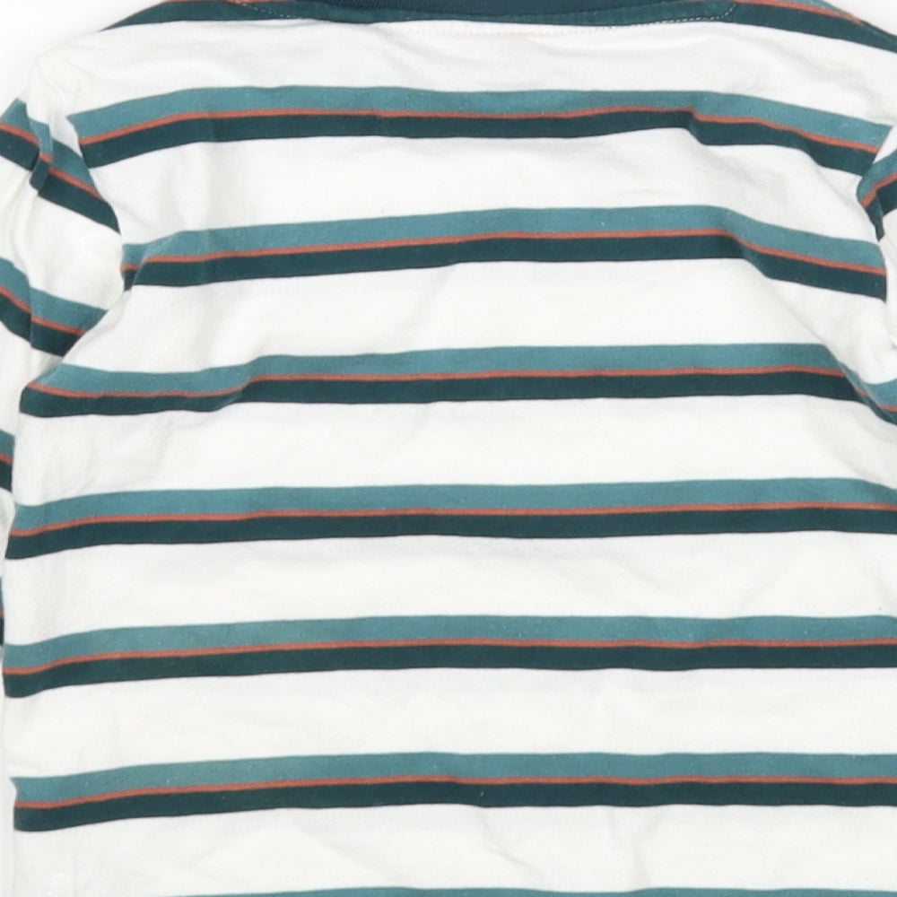 NEXT Boys Multicoloured Striped Cotton Basic T-Shirt Size 2-3 Years Round Neck