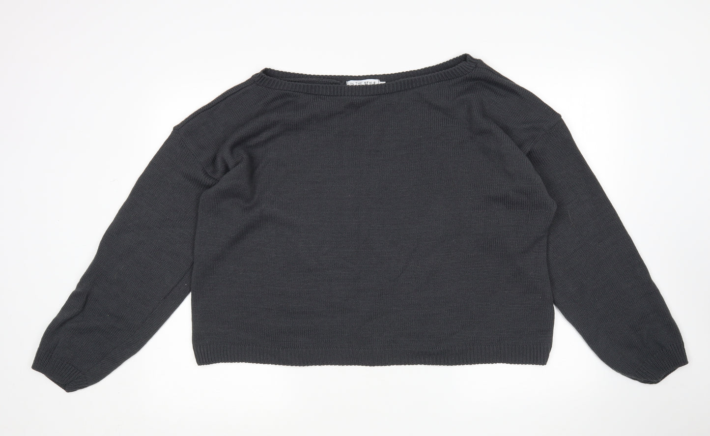 In the Style Womens Grey Round Neck  Acrylic Pullover Jumper Size 14