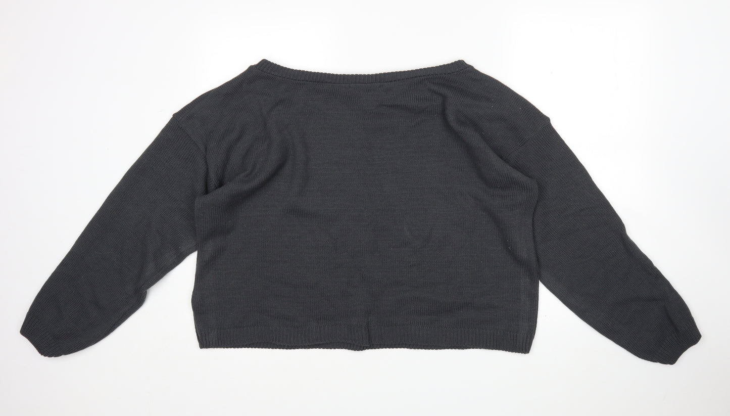 In the Style Womens Grey Round Neck  Acrylic Pullover Jumper Size 14