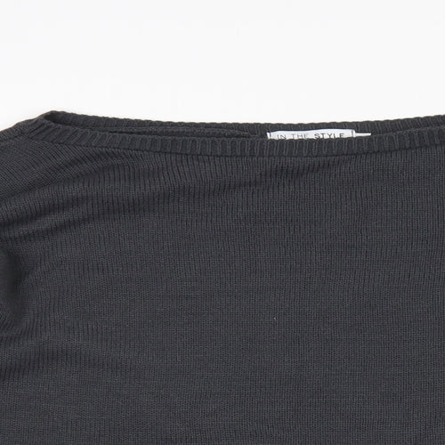 In the Style Womens Grey Round Neck  Acrylic Pullover Jumper Size 14