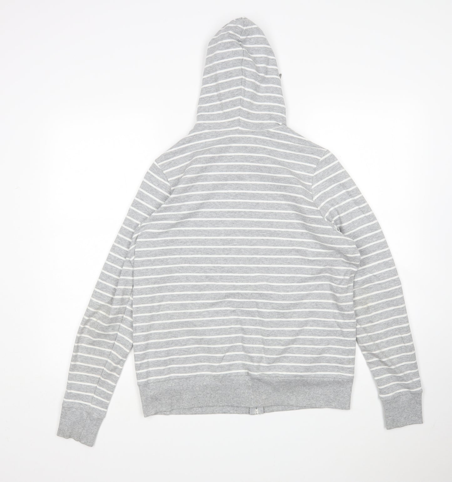 M&S Womens Multicoloured Striped Cotton Full Zip Hoodie Size 16