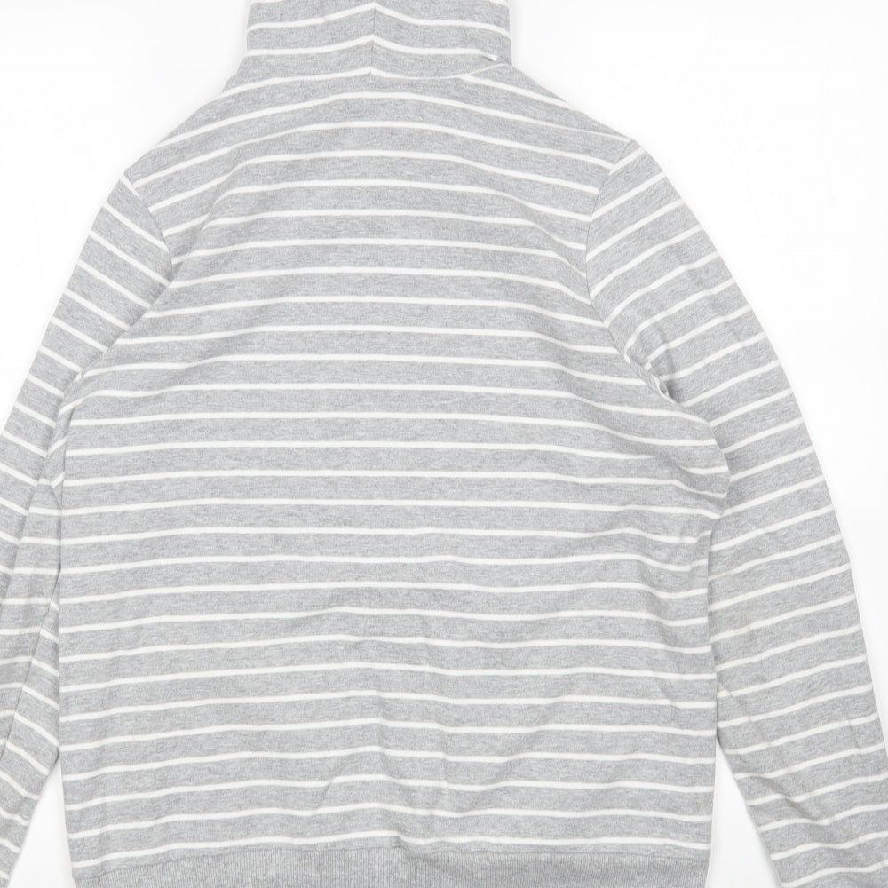 M&S Womens Multicoloured Striped Cotton Full Zip Hoodie Size 16
