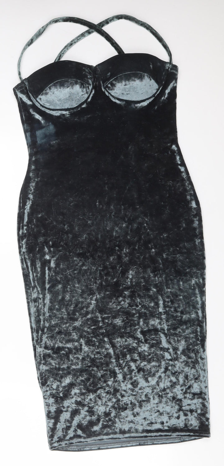 IX LONDON Womens Green Polyester Bodycon Size 12 Sweetheart