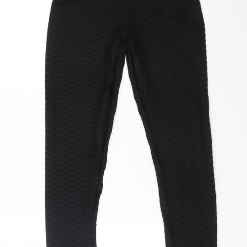 Miso Womens Black Geometric Polyester  Leggings Size 12 L25 in
