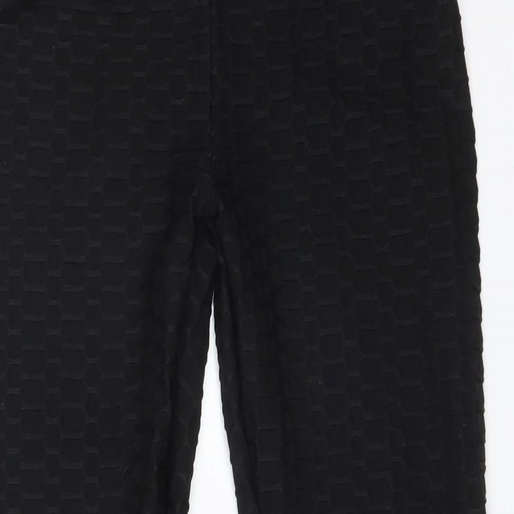 Miso Womens Black Geometric Polyester  Leggings Size 12 L25 in