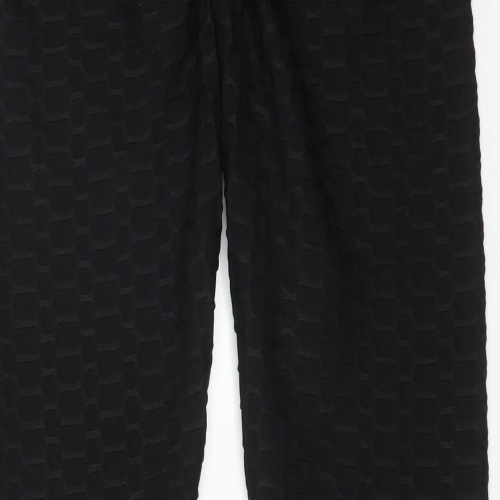 Miso Womens Black Geometric Polyester  Leggings Size 12 L25 in