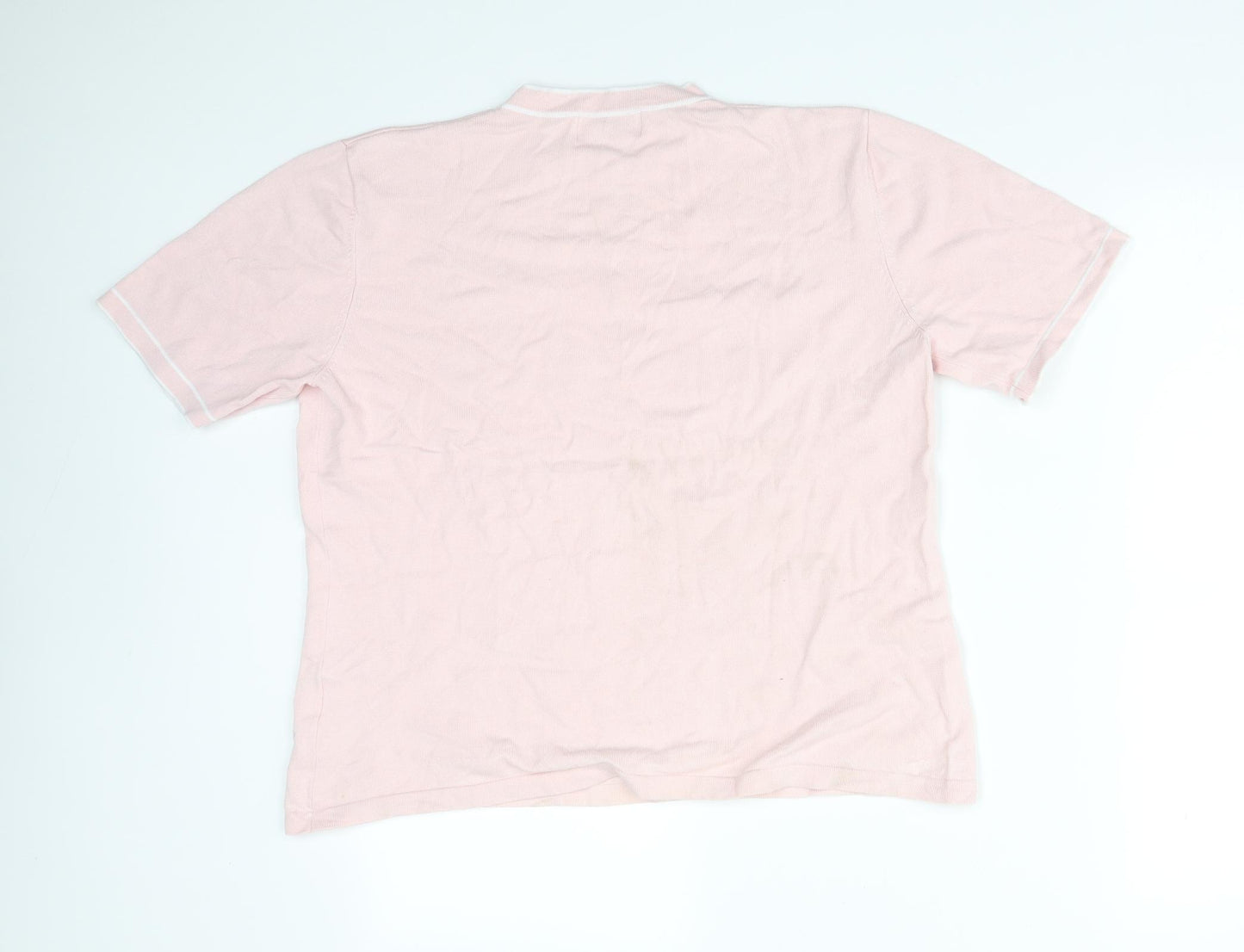 RIDDELLA Womens Pink  Viscose Basic T-Shirt Size 18 Round Neck