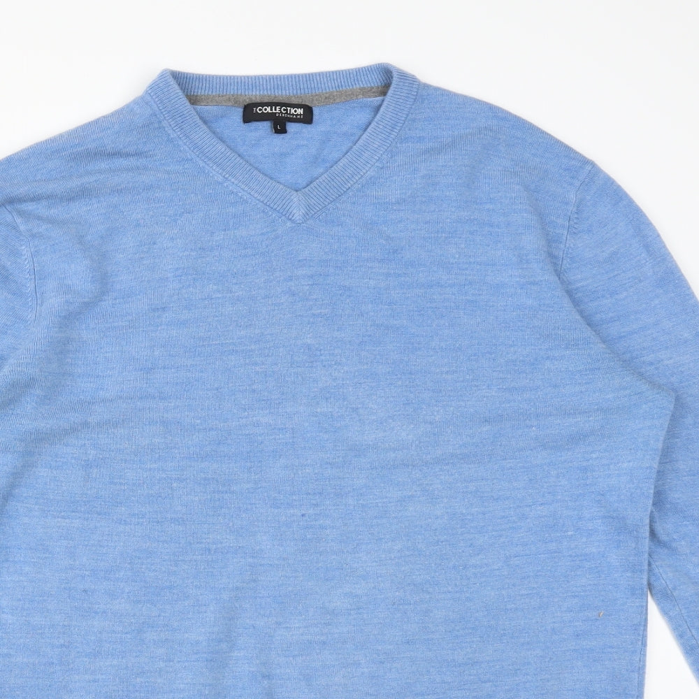 COLLECTION Mens Blue  Acrylic Pullover Sweatshirt Size L