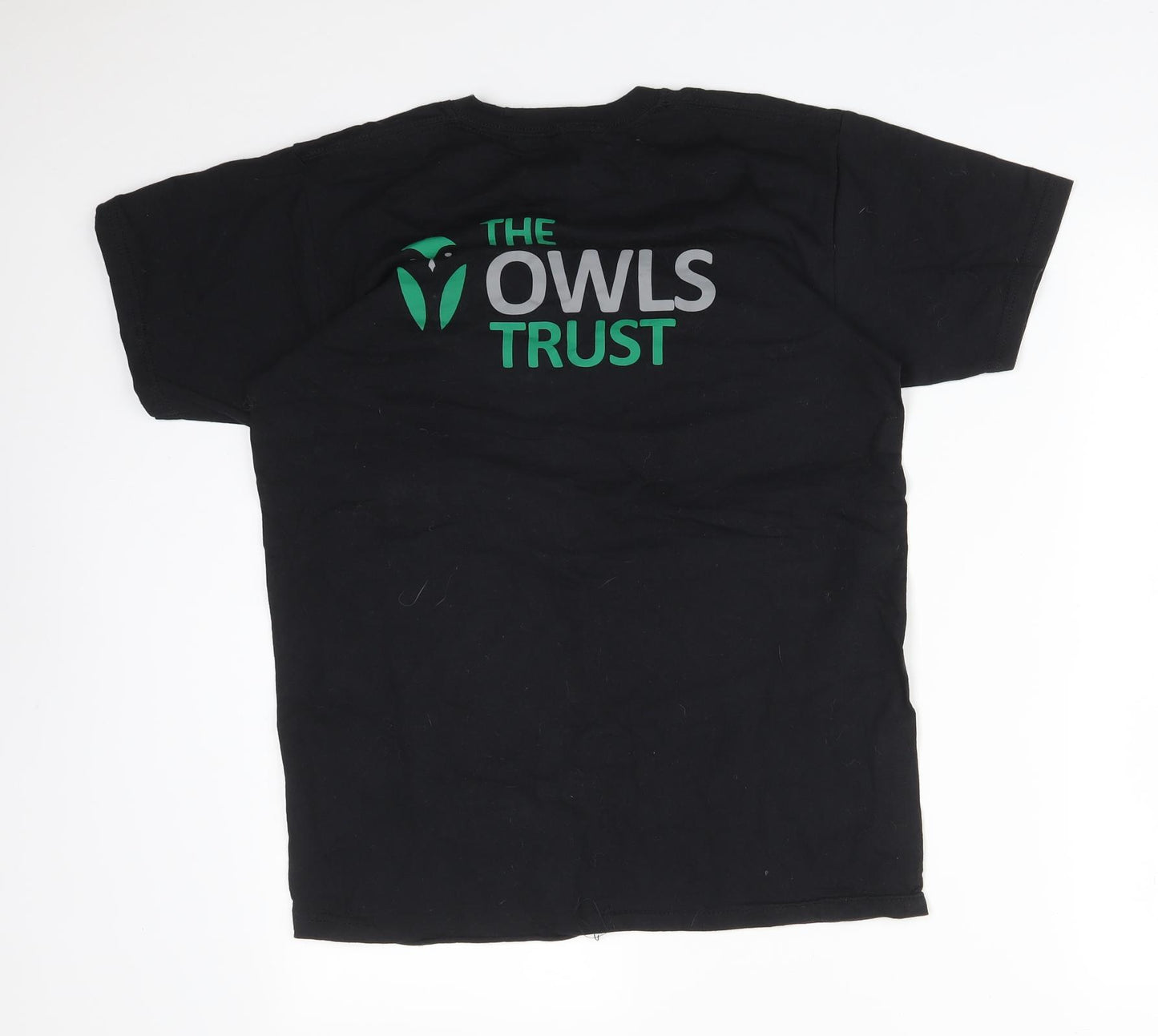Fruit of the Loom Womens Black  Cotton Basic T-Shirt Size S Round Neck - THE OWL TRUST