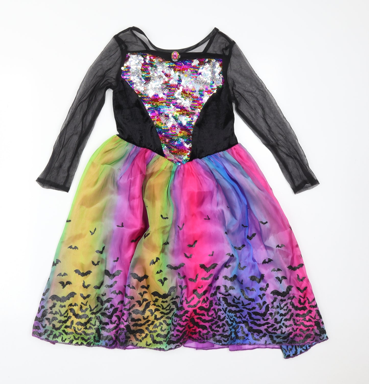 TU Girls Multicoloured Animal Print Polyester Ball Gown  Size 7-8 Years Round Neck  - FANCY DRESS