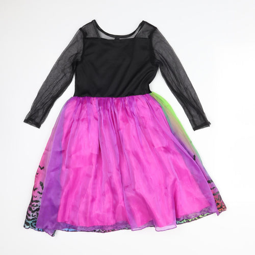 TU Girls Multicoloured Animal Print Polyester Ball Gown  Size 7-8 Years Round Neck  - FANCY DRESS