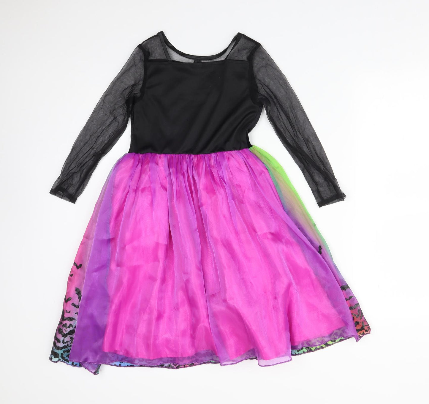 TU Girls Multicoloured Animal Print Polyester Ball Gown  Size 7-8 Years Round Neck  - FANCY DRESS
