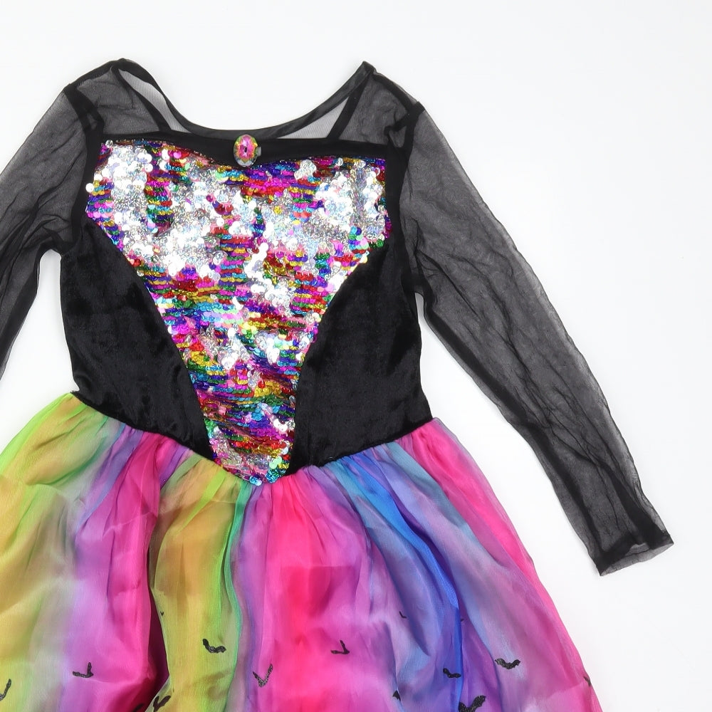 TU Girls Multicoloured Animal Print Polyester Ball Gown  Size 7-8 Years Round Neck  - FANCY DRESS