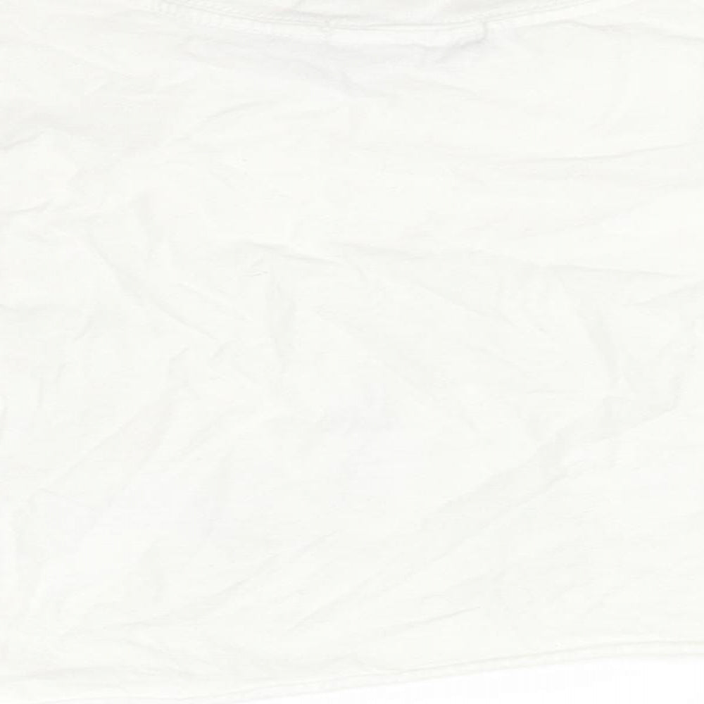 PRETTYLITTLETHING Womens White   Cropped T-Shirt Size M Round Neck - DESERT VALLEY