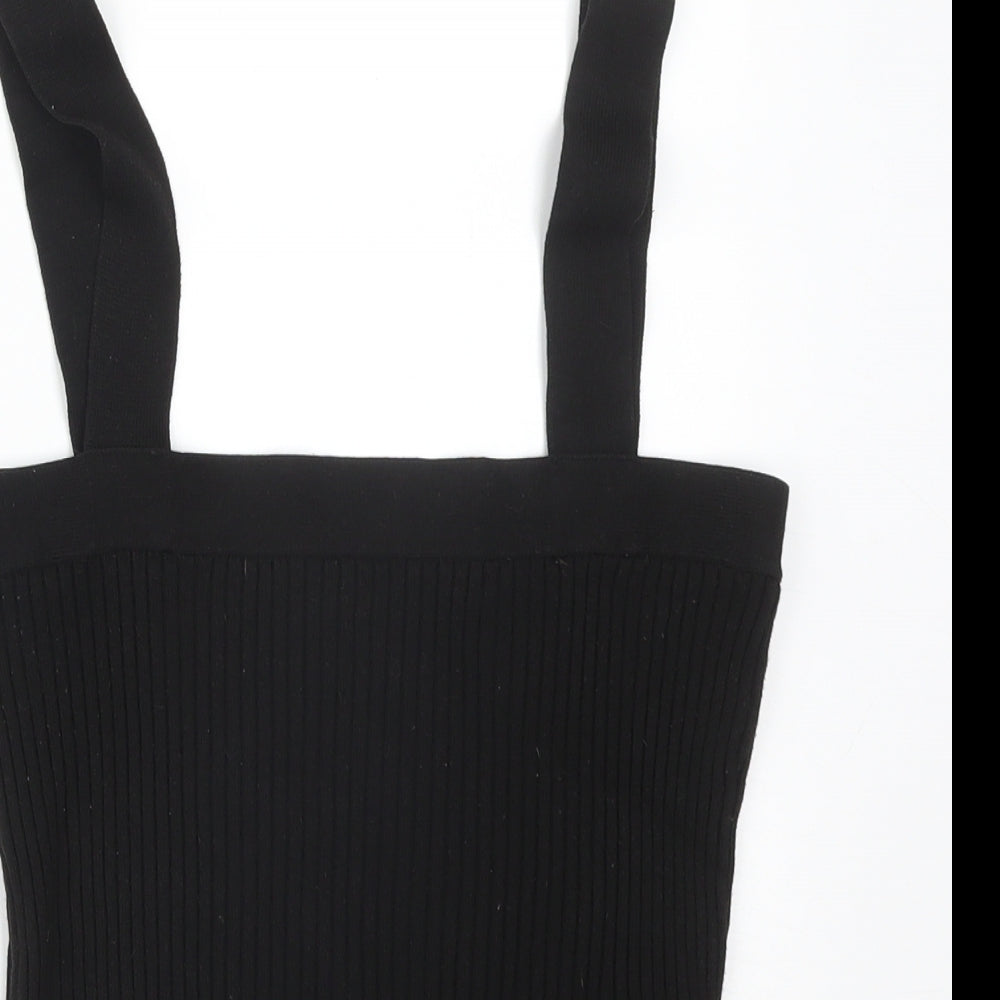 ASOS Womens Black Striped  Camisole T-Shirt Size 14 Square Neck