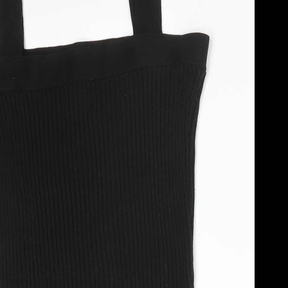 ASOS Womens Black Striped  Camisole T-Shirt Size 14 Square Neck