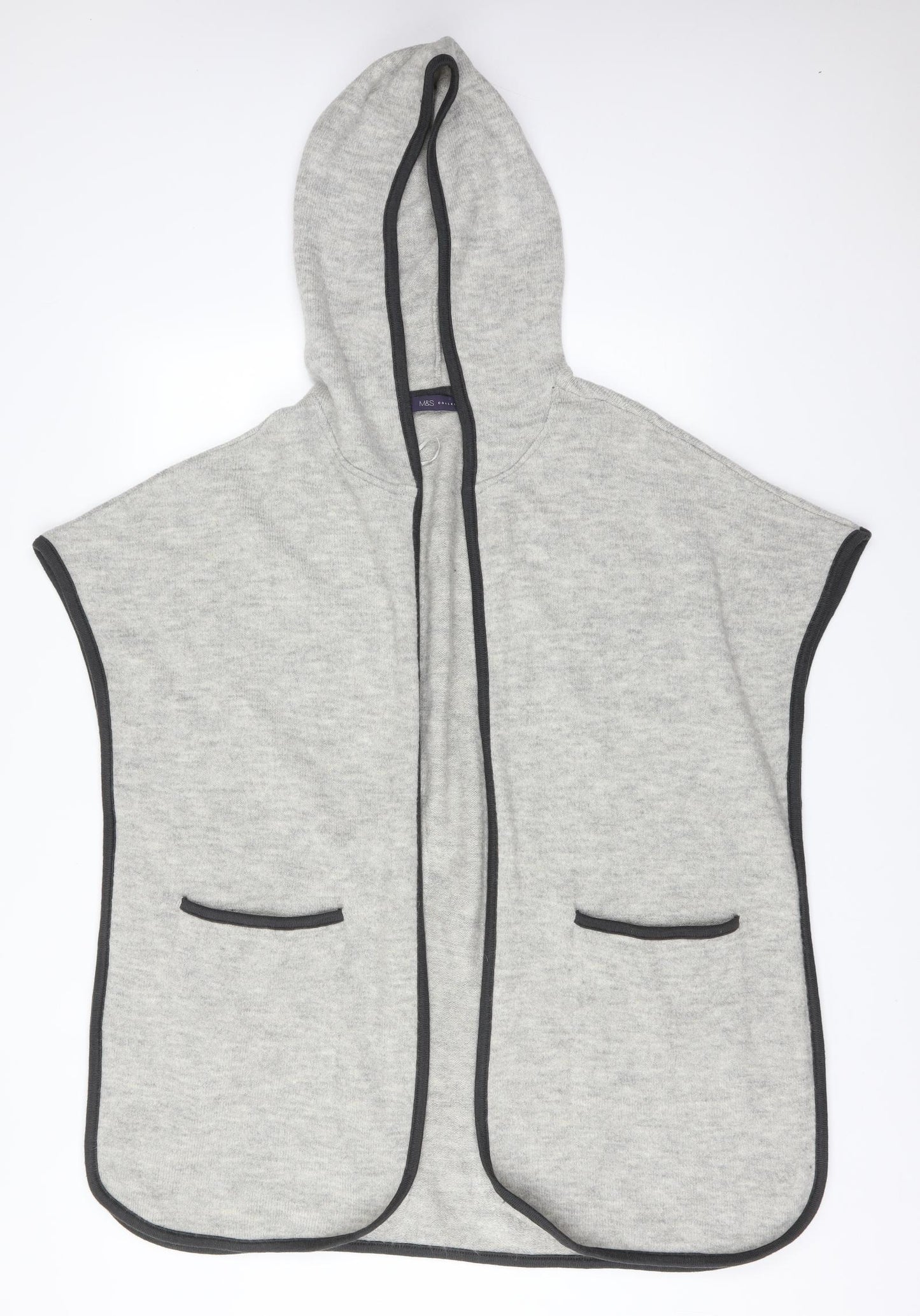 M&S Womens Grey   Acrylic Cardigan Jumper Size S