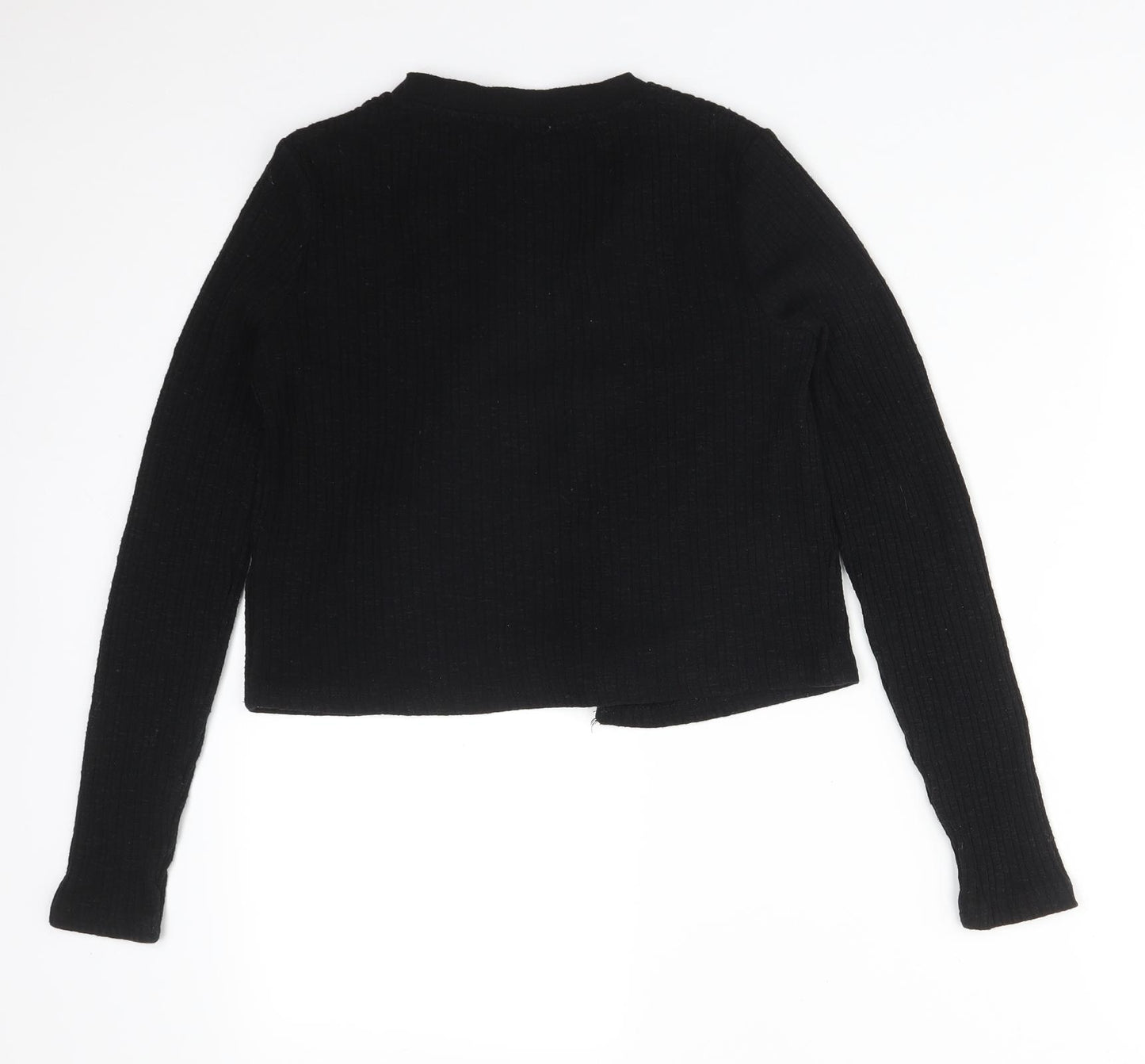 Boohoo Womens Black  Striped Polyester Cardigan Jumper Size S