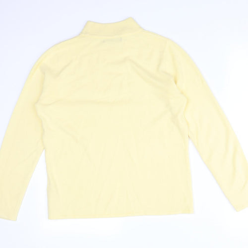 BONMARCHE Womens Yellow  Acrylic Basic T-Shirt Size S High Neck