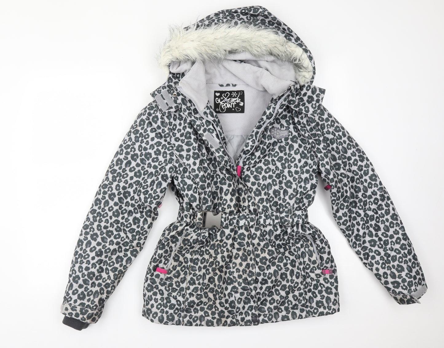 Matalan Girls Multicoloured Animal Print  Overcoat Coat Size 14 Years