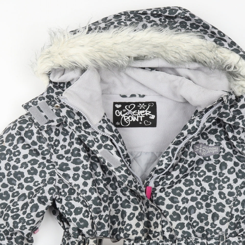Matalan Girls Multicoloured Animal Print  Overcoat Coat Size 14 Years