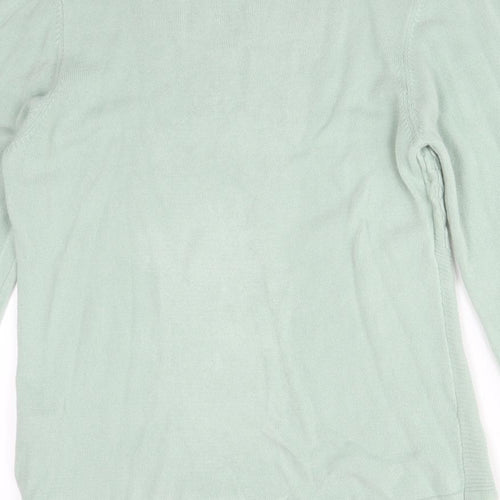 ANNA ROSE Womens Green Geometric Acrylic Basic T-Shirt Size L Round Neck