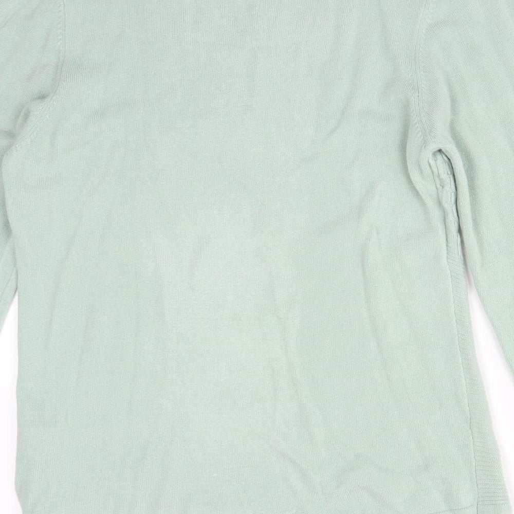 ANNA ROSE Womens Green Geometric Acrylic Basic T-Shirt Size L Round Neck