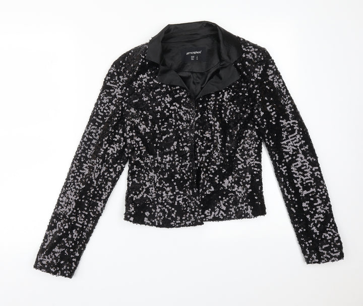 Atmosphere Womens Black Polyester Jacket Blazer Size 8