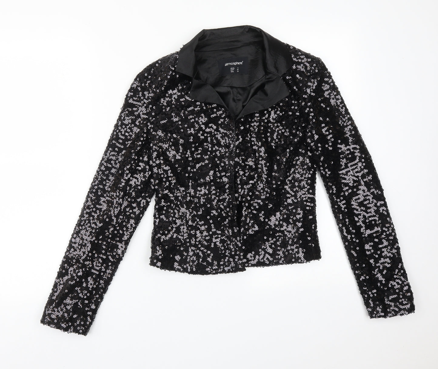 Atmosphere Womens Black  Polyester Jacket Blazer Size 8