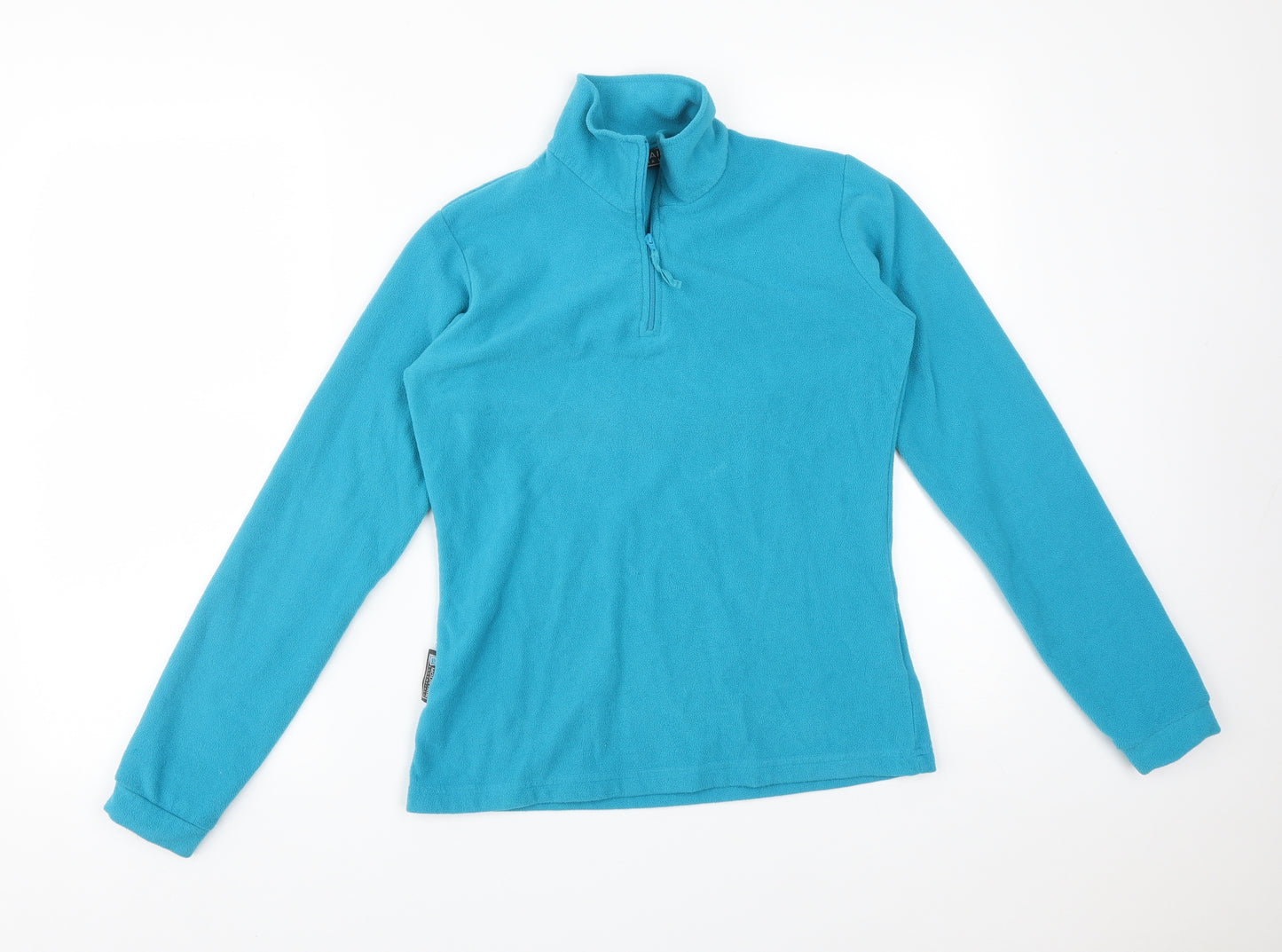 MOUNTAIN ESSENTIALS Womens Blue High Neck  Polyester Pullover Jumper Size 8