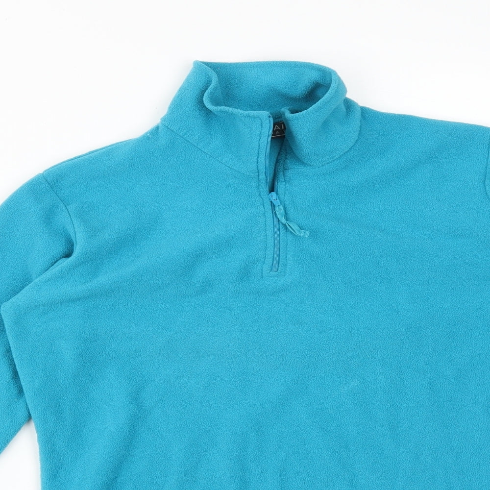 MOUNTAIN ESSENTIALS Womens Blue High Neck  Polyester Pullover Jumper Size 8