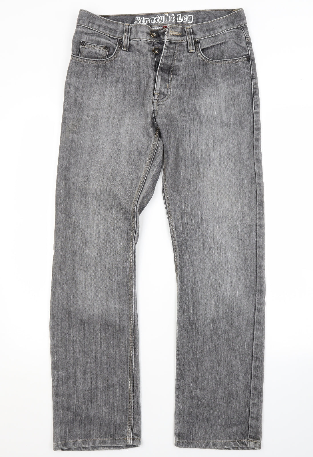 Preworn Mens Grey  Cotton Straight Jeans Size 30 in L32 in Regular