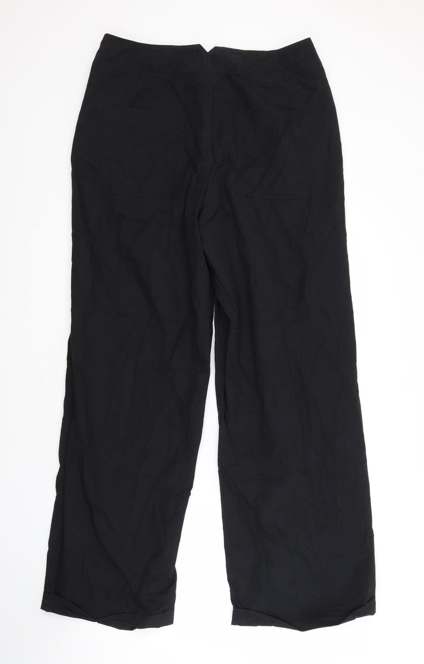 NEXT Womens Black  Cotton Trousers  Size 16 L32 in Regular