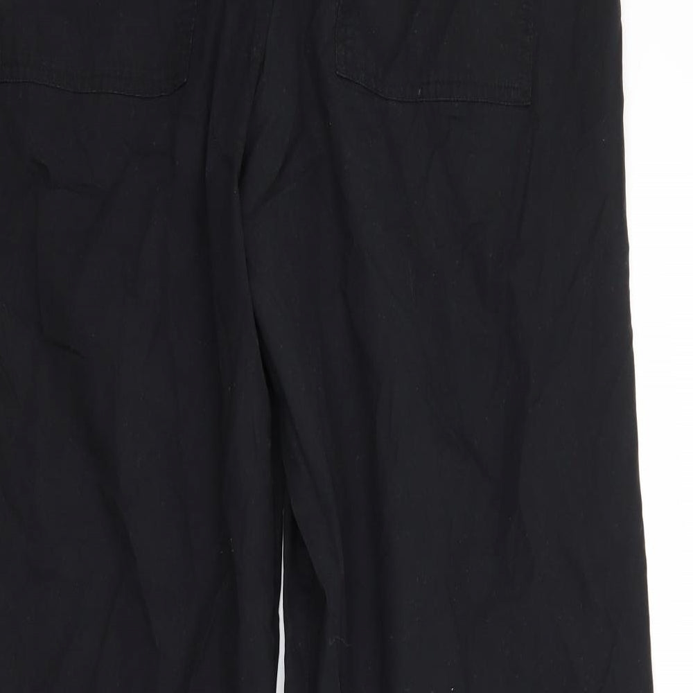 NEXT Womens Black  Cotton Trousers  Size 16 L32 in Regular
