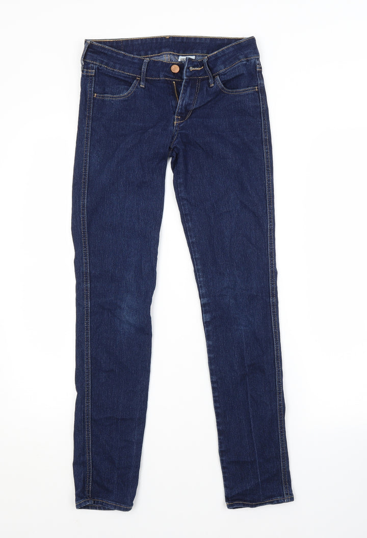 H&M Womens Blue  Cotton Skinny Jeans Size 24 in L30 in Regular