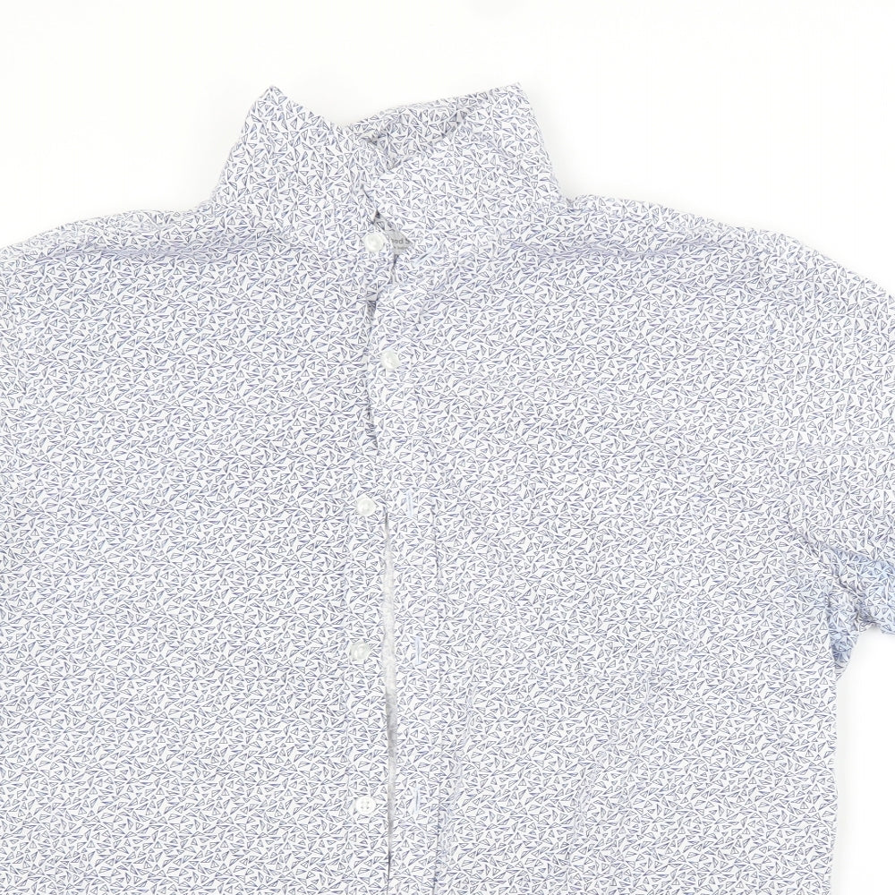 Cedar Wood State Mens Blue Argyle/Diamond Cotton  Button-Up Size L Collared