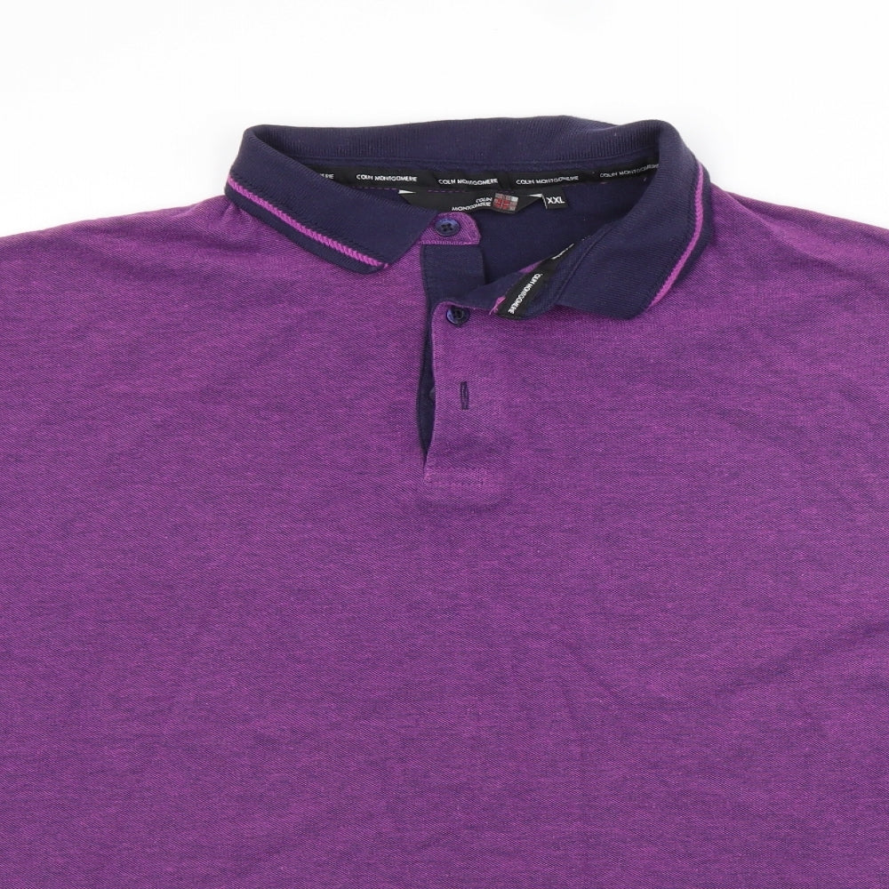 Colin Montgomerie Mens Purple  Cotton  Polo Size 2XL Collared