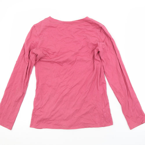NEXT Girls Pink  Cotton Basic T-Shirt Size 9 Years Crew Neck