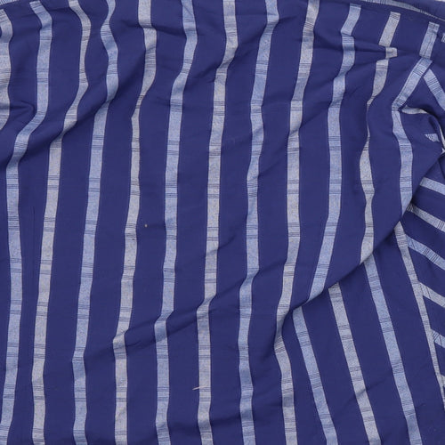 MATINEE Mens Blue Striped Polyester  Button-Up Size L Collared