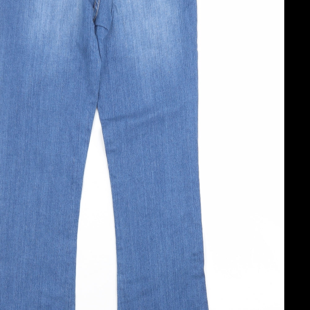 YES Womens Blue  Cotton Bootcut Jeans Size 14 L28 in Regular
